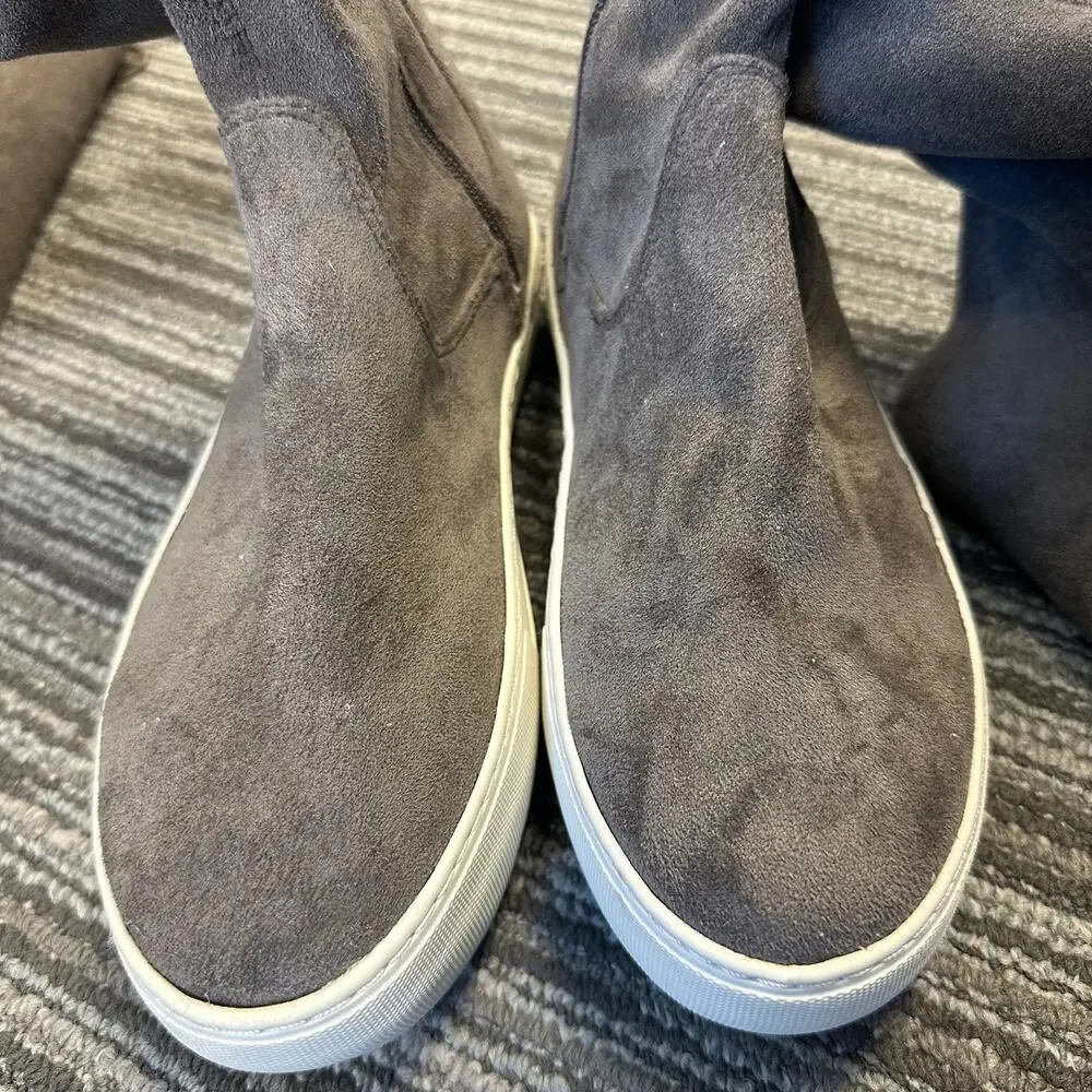 J/Slides Petra Over-the-Knee Sneaker Boots Gray‎ Faux Suede Fall Autumn Casual